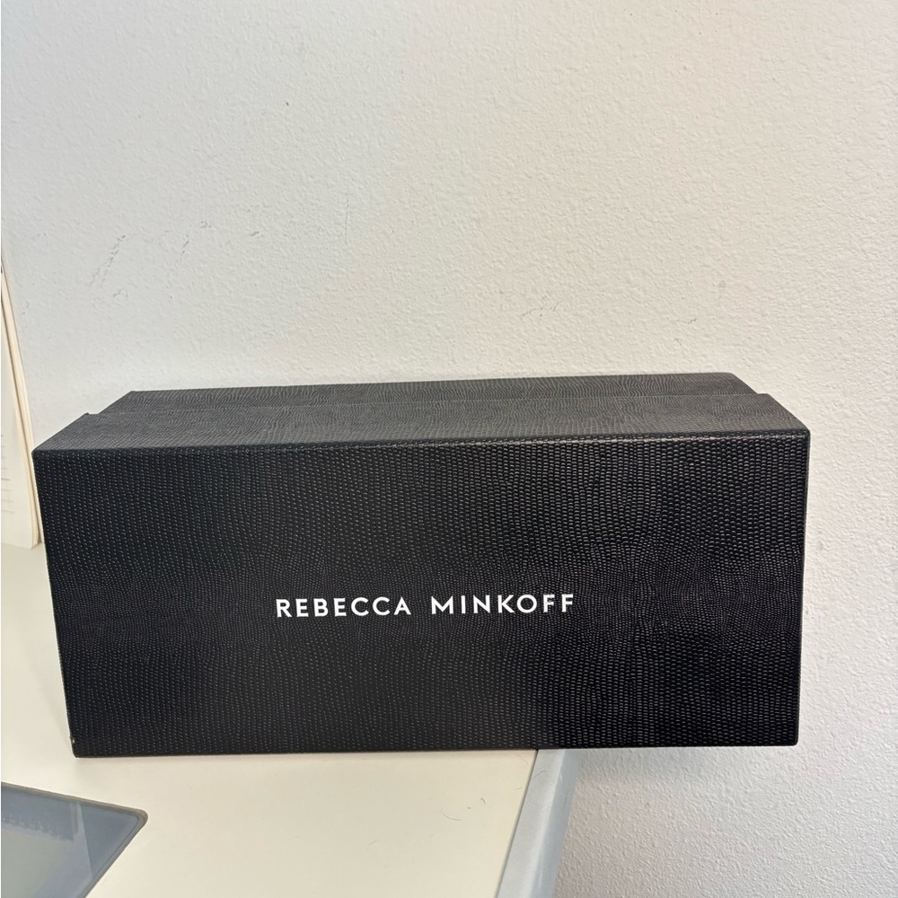 REBECCA MINKOFF NWT IN BOX SILVER METALLIC RUCHED BALLERINA FLAT SZ 7.5
